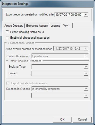 Configuring OpenAir Exchange Setup 17 2. Select the check box to Export Booking Notes as-is if you want to export booking notes with no other booking-related information.