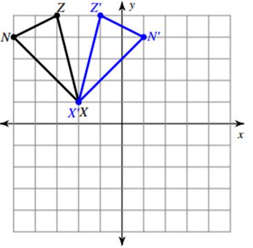 triangle X Y Z. 5. Describe the transformation below. a. b. c.