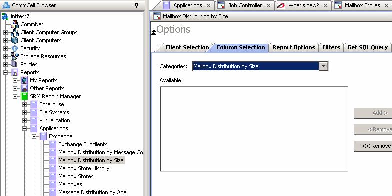 Page 161 of 208 2. Click Applications and click Exchange. 3. Click the Mail Distribution by Size template and select the client computers in the Client Selection tab. 4. Click Run.