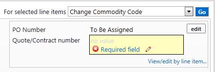 11. Click on the button to the right of the drop-down menu. This will open up a text field where you will enter the commodity code. 12.