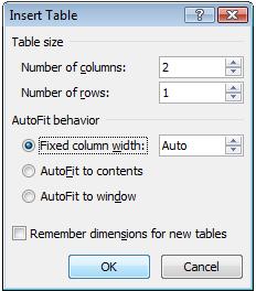 You can also insert a table by selecting the Insert Table tool under the table size selection area and then specifying the number of rows and