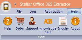 registered software to another computer. Help Menu Help Use this option to view the help manual for the software. Order Use this option to buy Stellar Office 365 Extractor software.