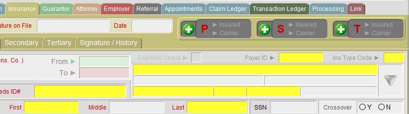 Choose the Insurance Company (previously entered in the Carrier screen) using the grey arrow.