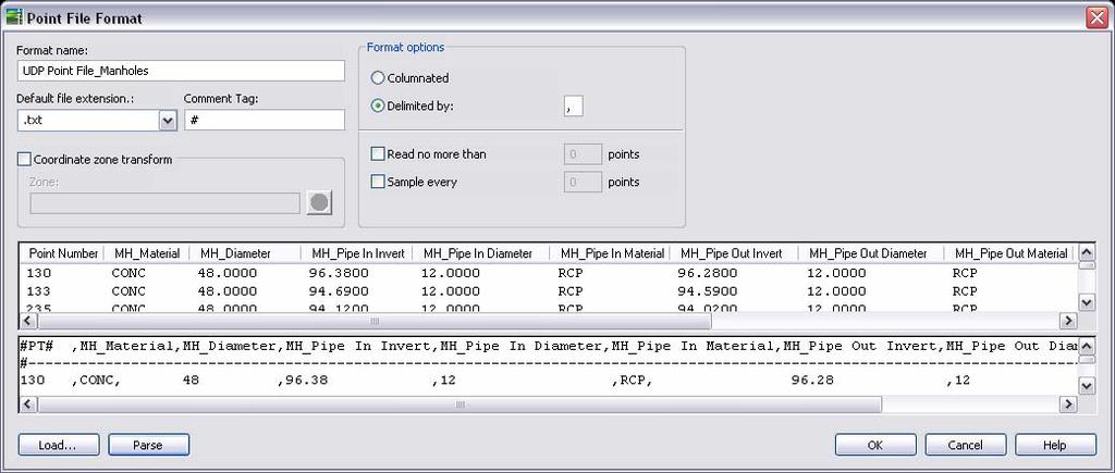 Figure 13 - UDP point file format UDP User Point Database Format User-defined properties can also be imported from a Microsoft Access