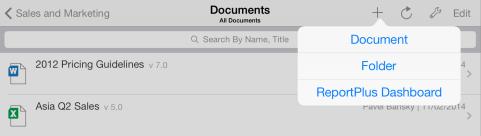 new items (documents, tasks,