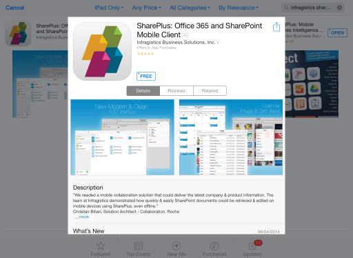 Back to Table of Contents Installing SharePlus SharePlus is available for ios and Android platforms and is offered in three different license models: Free Subscription Enterprise There are different