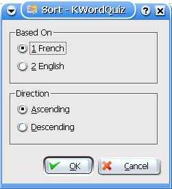 9.8 Sort Use this dialog to sort the vocabulary alphabetically.