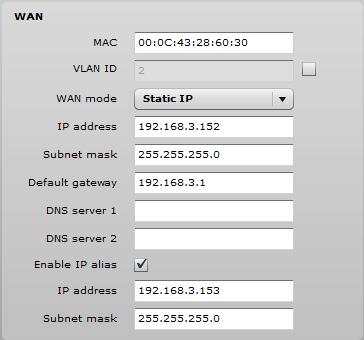 network would then appear as a single client to the WAN interface. WAN Settings WAN network settings include settings related to the WAN interface.