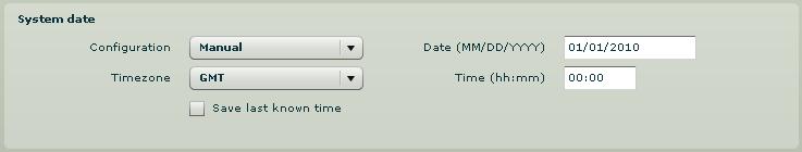 50 Configuration choose the system clock configuration mode [NTP/Manual]. Time zone select the time zone. Time zone should be specified as a difference between local time and GMT time.