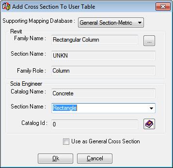 Figure 28: CADS Revit Scia Engineer Link - Add Cross Section to the User Table On completion of the export routine,