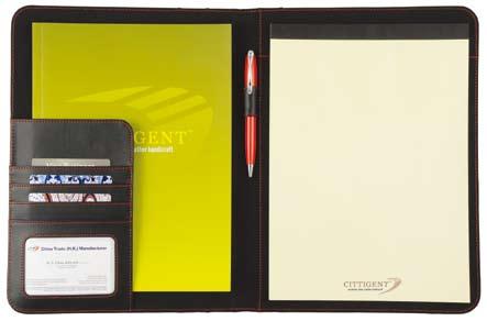 A4-shape Portfolio with file pocket, multi-card pockets,