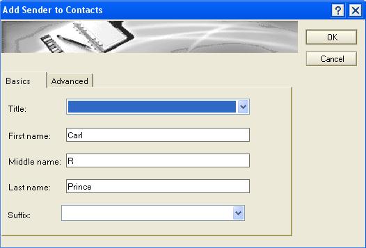 Create an Entry from Received email 1. From the Inbox view, select the item to add to Contacts 2. Select More 3.