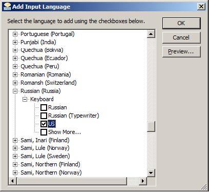 CONFIGURE OPERATING SYSTEM PARAMETERS 8. If your language s keyboard is absent, add it: a. Click Add. b.