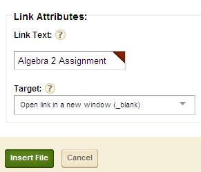 Working with Links Links to files Click in the Schoolwires Editor Content Area where the link will be inserted. Click on the Insert File Link icon located on the bottom row of the toolbar.