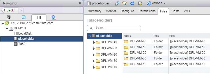 Deployment Options Placeholder VMs SRM automatically creates placeholder VMs in a non-replicated datastore designated for use as a placeholder datastore.