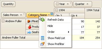 Pivot Table Reorder Pivot Table Fields 116 To move a field to another position, use