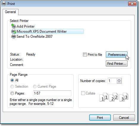 Print Preview Printing and Page Setup 124 Print a Document via the Print Dialog To print a document, do one of the following. Click the Print button on the toolbar, or press CTRL+P.