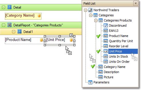 219 As for the Detail Report Band, note that you should drop items from the relation section (in this example it is the Categories Products section), or there