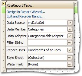 Smart Tag 305 Most report elements have smart tags that provide easy access to the most frequently used settings.