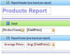 Report Header and Footer 325 The Report Header and Report Footer are the only types of report bands rendered once per report.