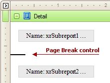 Page Break 384 The Page Break control is intended to insert a page delimiter, which can be placed at any point within a report.