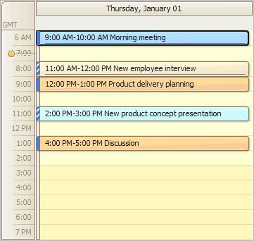 Scheduler Zoom the Scheduling Area 433 In the Day View, Work-Week View and the Timeline View, you can