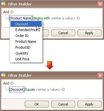 Filter Editor 49 4.Select a comparison operator.