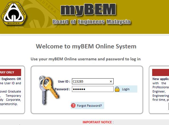 Step 4(b): Key-in your User ID and Password at the Login Page.