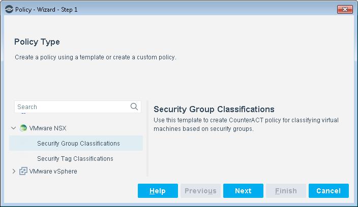 Prerequisites Before you run a policy based on this template, verify that you have configured the NSX Plugin so that CounterACT can communicate with its associated VMware vcenter server.