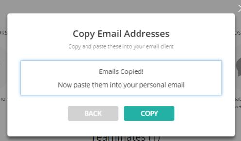 You will then see a message that your Emails Copied!