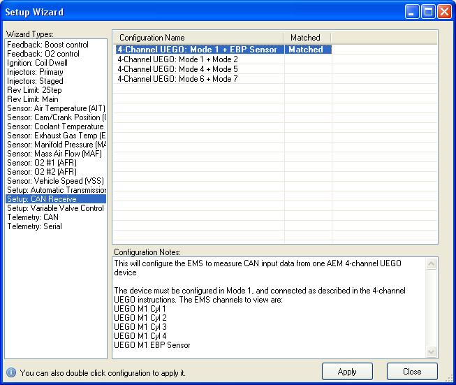 FIGURE 13. Series 2 EMS / EMS 4 Setup Wizard Viewing Live Data Right-click in a blank space in the AEMTuner software and choose Add Channel Display.