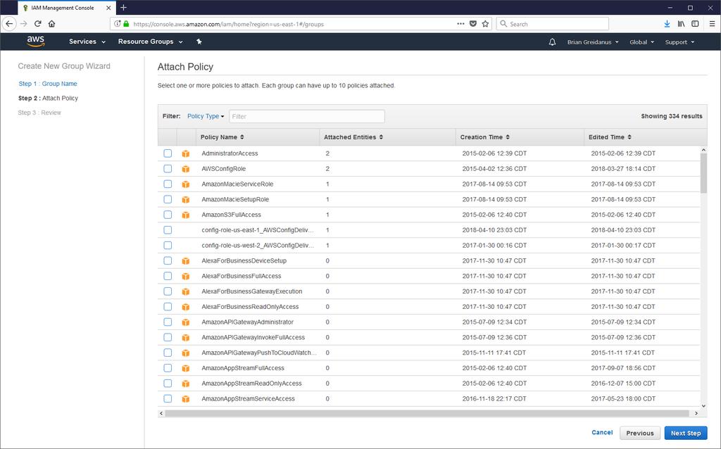 Group Permissions in AWS Hundreds of