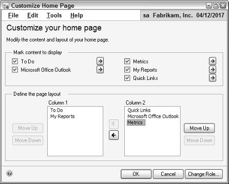 Chapter 1: What Microsoft Dynamics GP Does Best 15 The Customize This Page link Figure 1-8: The different