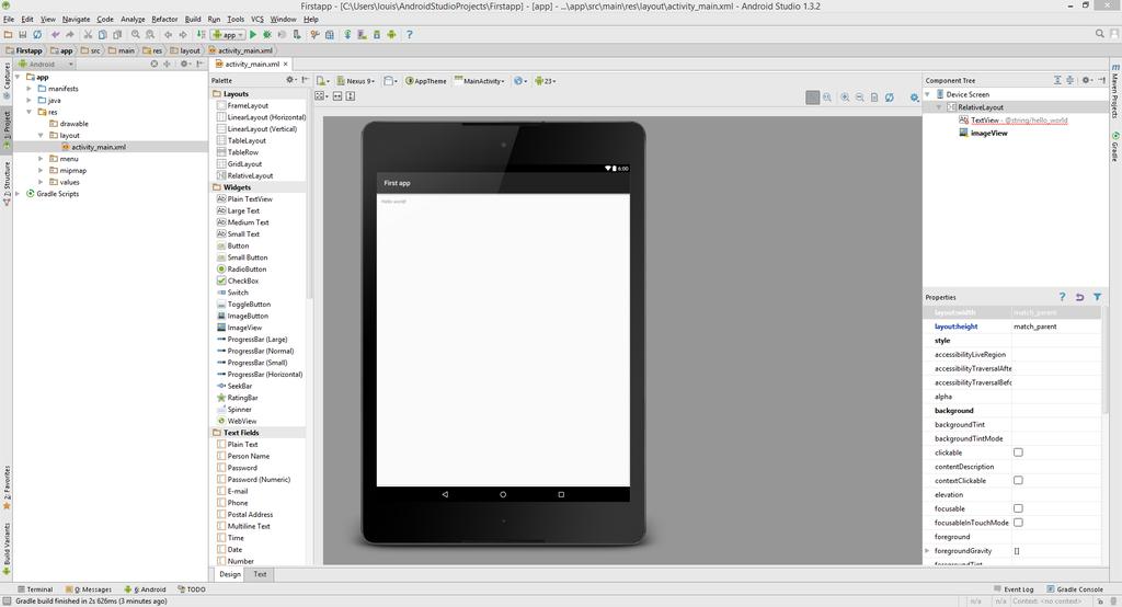 Adding Layout Elements: 1. A new project folder with your Android application should be created. Now we will add elements to the user interface. 2.