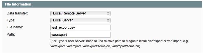 6) If you choose Local/Remote Server you have to fill name field and path field.