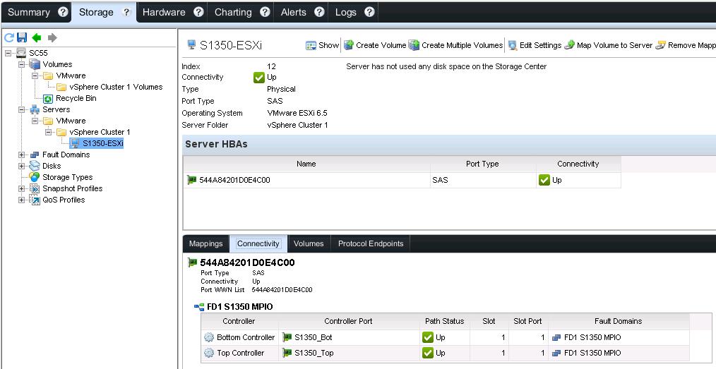 Note: The Create Server from VMware vsphere or vcenter option is currently not operational for SAS FE connected servers.
