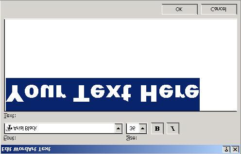 dialog box displays: The WordArt Gallery consists of different design templates.