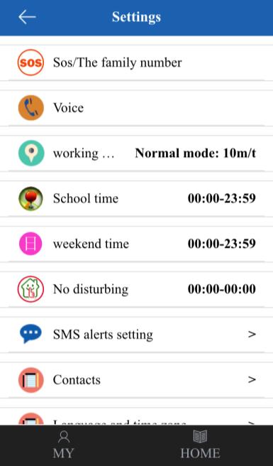 (3)Setting: Parameters setting for watch 1 Set SOS phone number: 3 phone numbers can be set,it will alert after 3S if press SOS key when in emergency situation. Call the 3 phone number periodic.