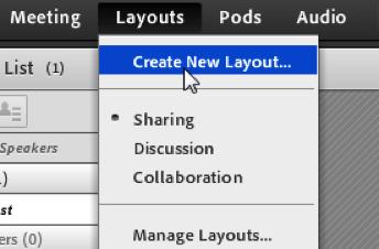 Creating custom layouts 1. Start by logging in to your Adobe Connect meeting room. 2.