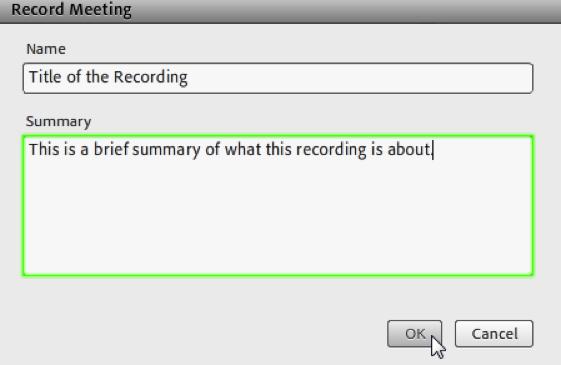 To do this, click on Meeting, and select Record Meeting. 2.