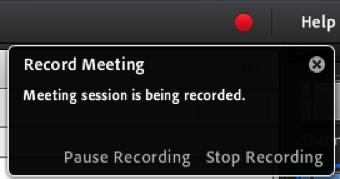 To stop the recording, go to the menu bar at the top and click on Meeting, then click on Stop Recording.