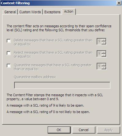 approved Antispam settings.