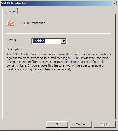 All SMTP protection features can be enabled and disabled on a granular base.