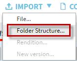 Folders Import folder Use to import a folder to a space.