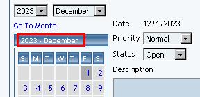 Click on a day to choose that day to add a To-do appointment.