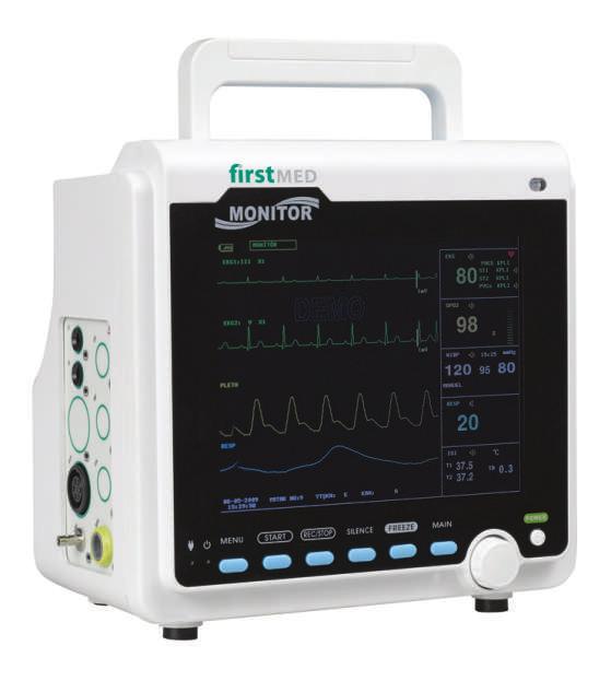 PATIENT MONITORS PM-6800 PATIENT MONITOR COMPACT DESIGN 8 LCD color screen 2 hours of battery life Simultaneous 7 waveforms displaying Visual and audible alarms 120 hours of trend saving Apnea alarm