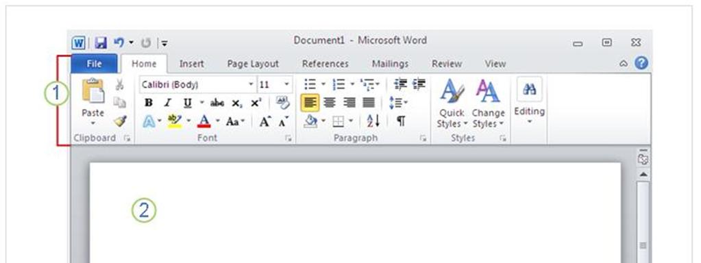 The first time you open Word When you open Word, you see two things, or main parts: The ribbon, which sits above the document, and includes a set of buttons and commands that