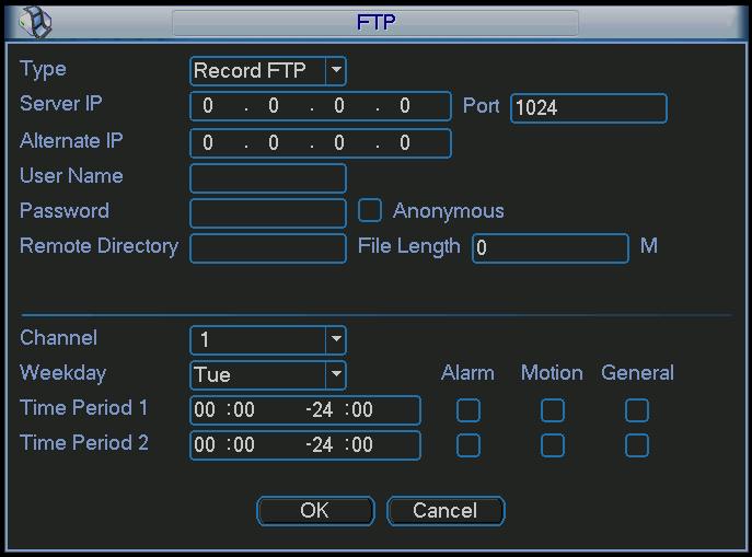 You must enable the FTP function and then click the save button after entering the configuration information.