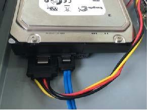 Use the HDD cable and power cable to connect HDD and mainboard. 6.