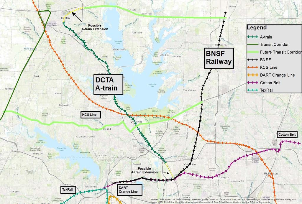 FUTURE TRANSIT CORRIDORS A-train Extensions (NB & SB) Frisco Rail